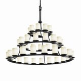 Fusion Dakota 45 Light Oversized 3 Tier Chandelier by Justice Design - FSN-8714-10-OPAL