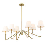 Kennedy 6 Light Linen Oversized Linear Pendant by Golden - 3690-LP-IL
