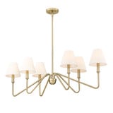 Kennedy 6 Light Linen Oversized Linear Pendant by Golden - 3690-LP-IL