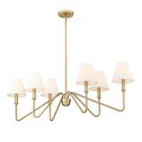 Kennedy 6 Light Linen Oversized Linear Pendant by Golden - 3690-LP-IL