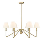 Kennedy 6 Light Linen Oversized Linear Pendant by Golden - 3690-LP-IL