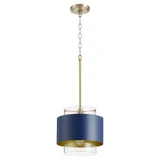 1 Light Contemporary Small Drum Pendant 10.75 Inch Tall by Quorum - 8012