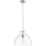 1 Light Clear Glass Medium Pendant 12 Inch Tall by Quorum - 8832