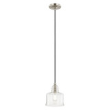 Art Glass 1 Light Clear Glass Small Pendant by Livex - 40606