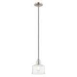Art Glass 1 Light Clear Glass Small Pendant by Livex - 40606