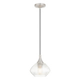 Art Glass 1 Light Small Pendant 10 Inch Tall by Livex - 40610