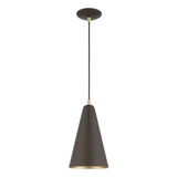 Metal Shade 1 Light Small Pendant by Livex - 41175
