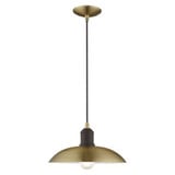 Metal Shade 1 Light Medium Pendant 12.5 Inch Wide by Livex - 41193