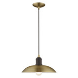 Metal Shade 1 Light Medium Pendant 12.5 Inch Wide by Livex - 41193