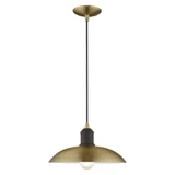 Metal Shade 1 Light Medium Pendant 12.5 Inch Wide by Livex - 41193