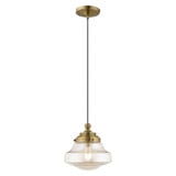 Art Glass 1 Light Champange Glass Small Pendant 11 Inch Tall by Livex - 41223