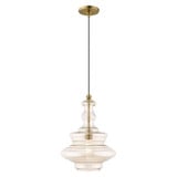 Art Glass 1 Light Medium Pendant 18.5 Inch Tall by Livex - 41224