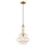 Art Glass 1 Light Medium Pendant 18.5 Inch Tall by Livex - 41224
