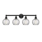 Athens Water Glass 4 Light Vanity Light 33 Inch Wide by Innovations - 616-4W-G1215-6