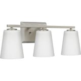 Vertex 3 Light Ethed Glass Vanity Light by Progress - P300463
