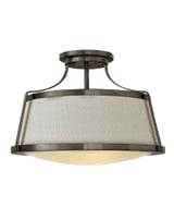 Charlotte 3 Light 13 Inch Wide Semi Flush Mount by Hinkley - 3522