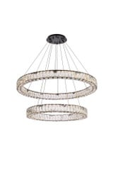 Monroe 2 LED Light Oversized Round Chandelier by Elegant - 3503G36