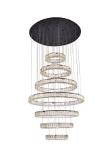 Monroe 7 LED Light Oversized Round Chandelier by Elegant - 3503G7L