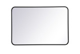 Evermore Soft Corner Rectangular Mirror 36X24 Inch Wide by Elegant Decor - MR802436