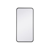 Evermore Soft Corner Rectangular Mirror 36X18 Inch Wide by Elegant Decor - MR801836