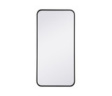 Evermore Soft Corner Rectangular Mirror 36X18 Inch Wide by Elegant Decor - MR801836