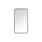 Evermore Soft Corner Rectangular Mirror 36X20 Inch Wide by Elegant Decor - MR802036