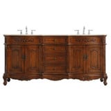 Danville 72 Inch 4 Drawer Double Bathroom Vanity Sink Set by Elegant Decor - VF10172D
