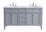 Park Avenue 60 Inch 4 Drawer Bathroom Vanity Sink Set by Elegant Decor - VF12560D
