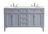 Park Avenue 60 Inch 4 Drawer Bathroom Vanity Sink Set by Elegant Decor - VF12560D