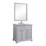 Americana 36 Inch 3 Drawer Single Bathroom Vanity Sink Set by Elegant Decor - VF15036