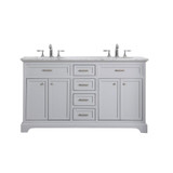 Americana 60 Inch 4 Drawer Double Bathroom Vanity Sink Set by Elegant Decor - VF15060D