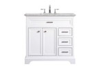 Americana 36 Inch 3 Drawer Single Bathroom Vanity Sink Set by Elegant Decor - VF15036