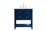 Sinclaire 30 Inch 2 Drawer Single Bathroom Vanity Sink Set by Elegant Decor - VF19030