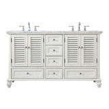 Rhodes 60 Inch 6 Drawer Double Bathroom Vanity Sink Set by Elegant Decor - VF30560D