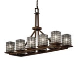Wire Glass Montana 10 Light Oversized Chandelier by Justice Design - WGL-8650-15-GRCB
