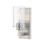 Savannah 1 Light Clear Glass Wall Sconce by Z Lite - 462-1S-BN4T