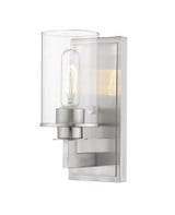 Savannah 1 Light Clear Glass Wall Sconce by Z Lite - 462-1S-BN4T