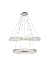 Monroe  LED Light Oversized 2 Tier Chandelier by Elegant 3503D42 - 3503D42