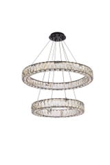 Monroe 2 LED Light Large Round Chandelier by Elegant - 3503G28