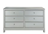 Reflexion 6 Drawer Mirrored Cabinet 32 Inch Tall by Elegant Decor - MF72036