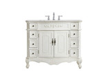 Danville 42 Inch 8 Drawer Single Bathroom Vanity Sink Set by Elegant Decor - VF10142