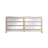 Reflexion 6 Drawer Mirrored Chest 32 Inch Tall by Elegant Decor - MF73672