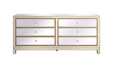 Reflexion 6 Drawer Mirrored Chest 32 Inch Tall by Elegant Decor - MF73672