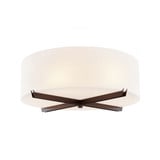 Acryluxe Crossbar 3 Light 18 Inch Wide Flush Mount by Justice Design - ACR-9523-OPAL