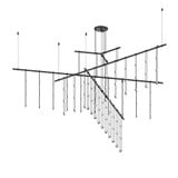 Suspenders 90W 90 LED Tri Bar Chandelier 82.5 Inch Wide by Sonneman - S1D48K
