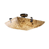 Alabaster Rocks Tapered Clips 6 Light Semi Flush Mount by Justice Design 25 - ALR-9632-25