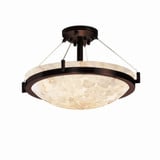 Alabaster Rocks Ring 3 Light 21Inch Wide Semi Flush Mount by Justice Design - ALR-9681-35