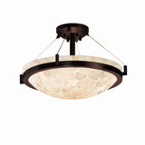 Alabaster Rocks Ring 3 Light 21Inch Wide Semi Flush Mount by Justice Design - ALR-9681-35