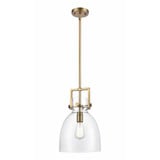 Newton Bell 1 Light Stem Hung Pendant 11.75 x 10 Inches by Innovations  - 411-1SM-G412-10CL