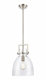 Newton Bell 1 Light Stem Hung Pendant 11.75 x 10 Inches by Innovations  - 411-1SM-G412-10CL